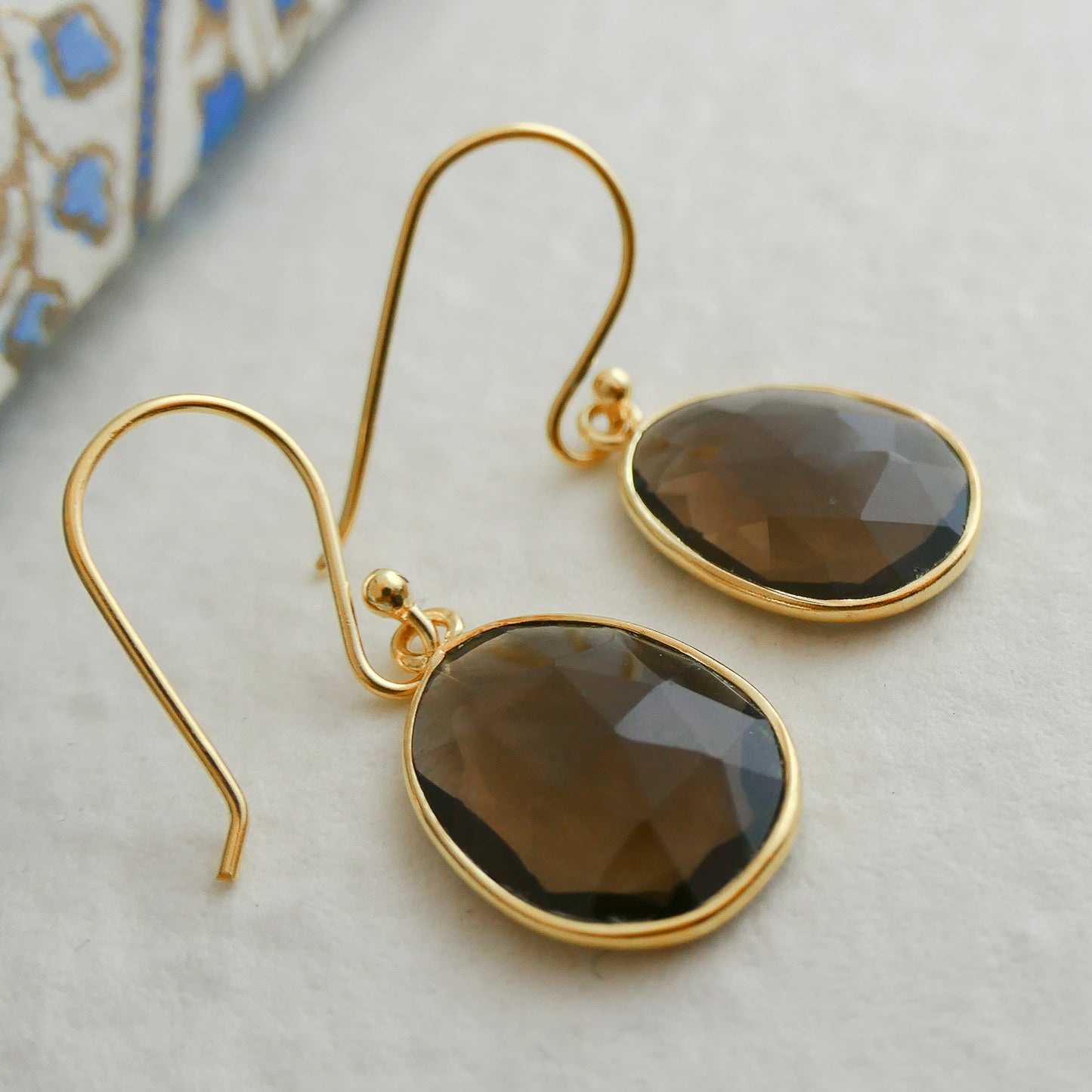 Smoky Quartz Vermeil Drop Earrings