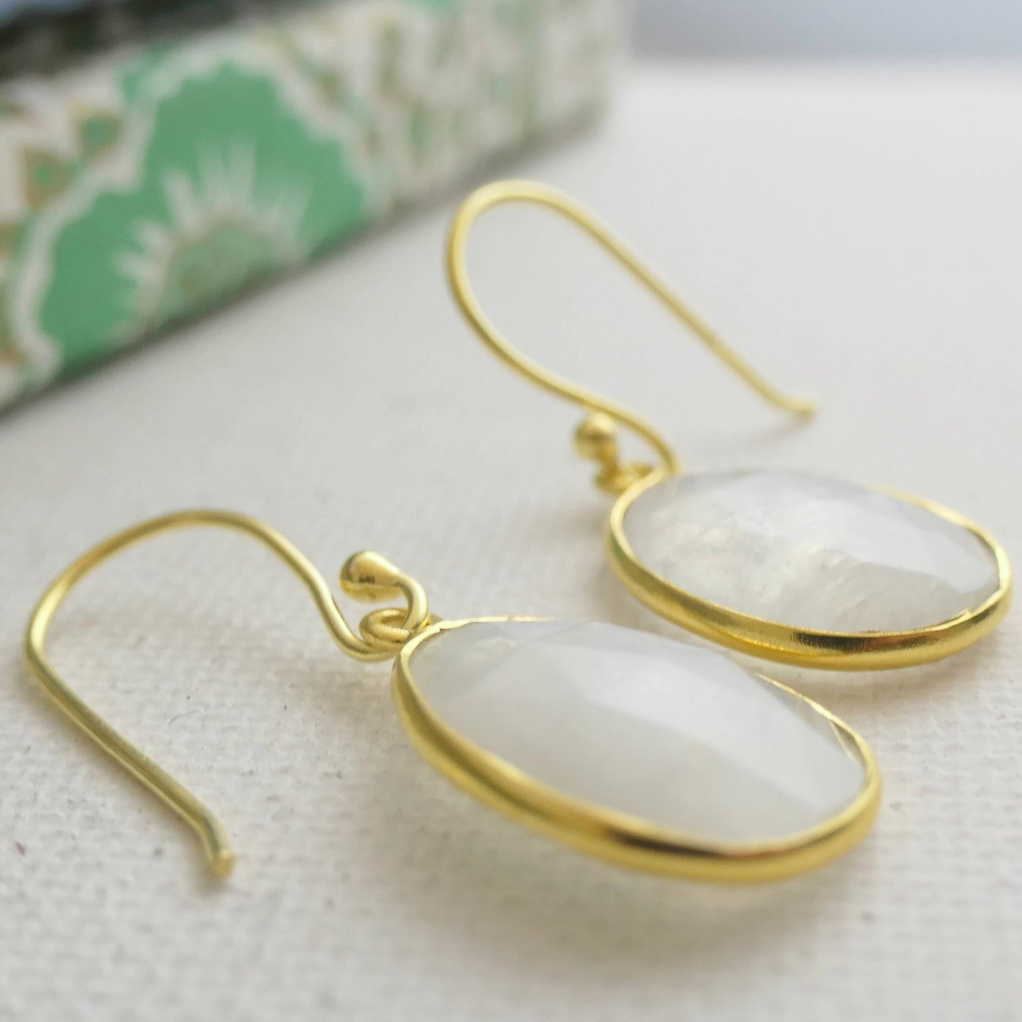Moonstone Vermeil Drop Earrings