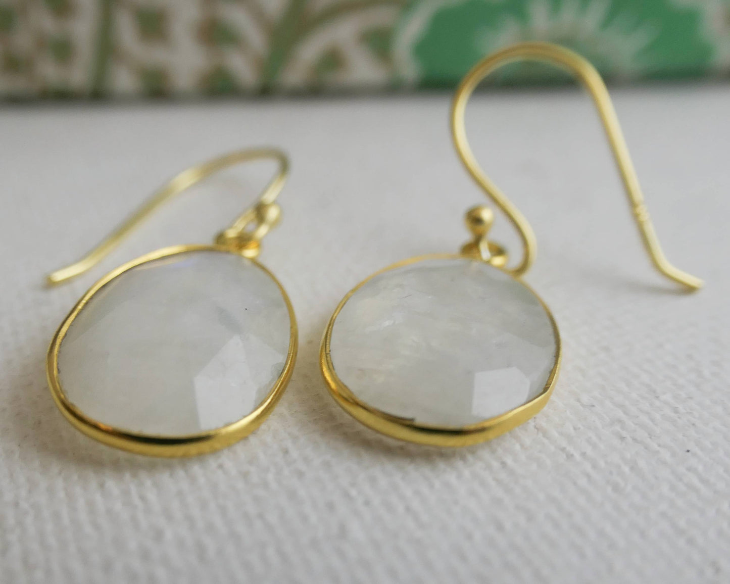 Moonstone Vermeil Drop Earrings