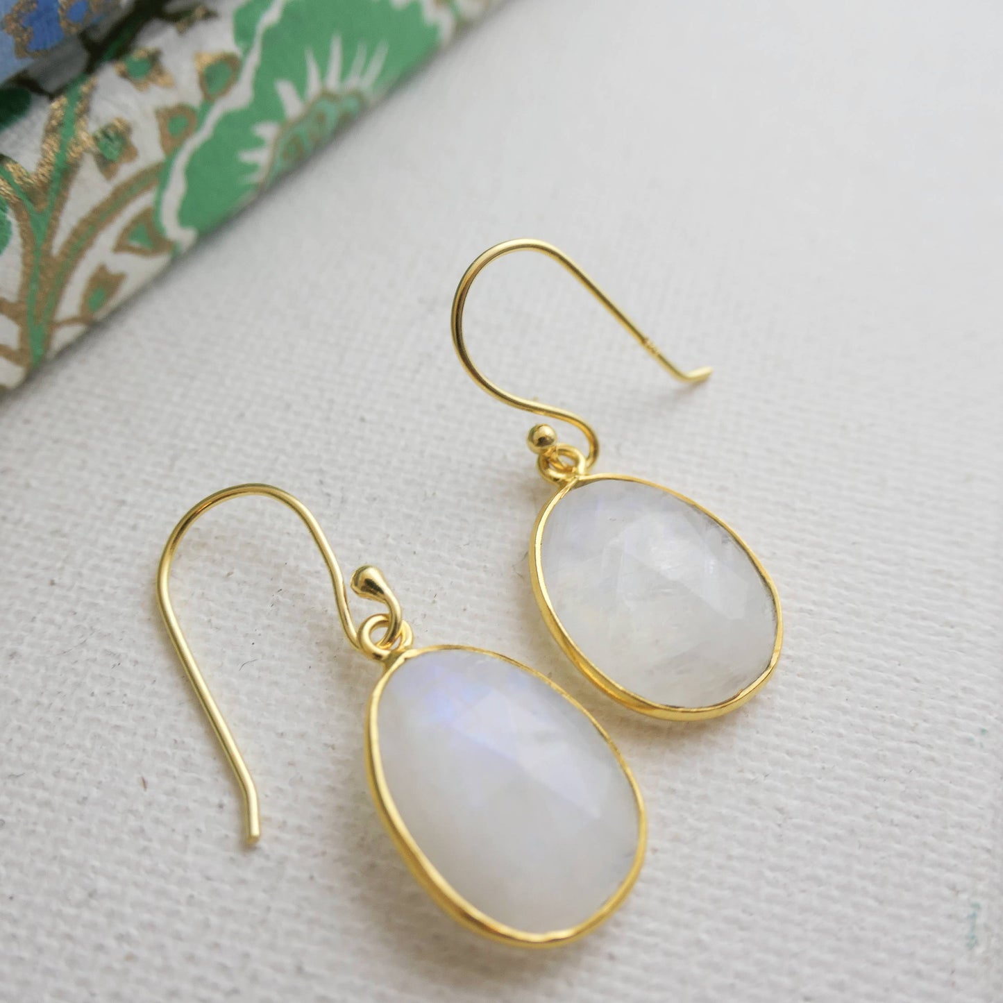 Moonstone Vermeil Drop Earrings