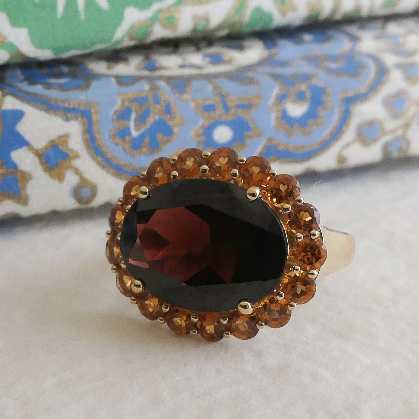 Garnet 14kt Yellow Gold Cocktail Ring - Size 8