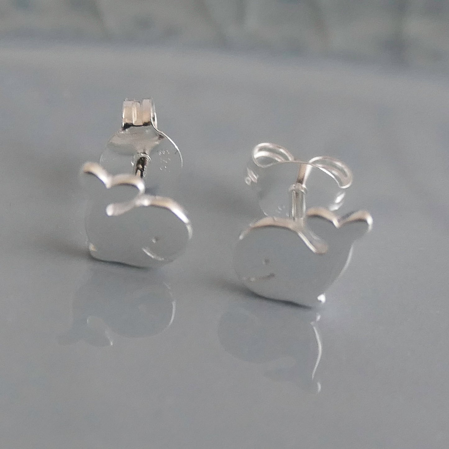 Whale Sterling Silver Stud Earrings