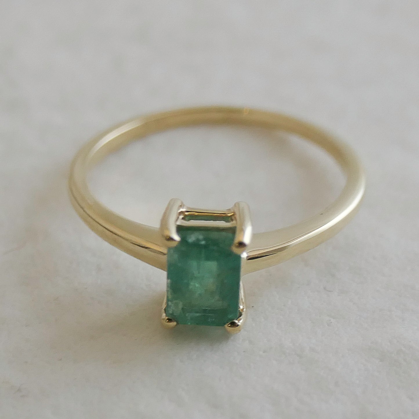 Emerald Baguette 14kt Yellow Gold Ring Size 6