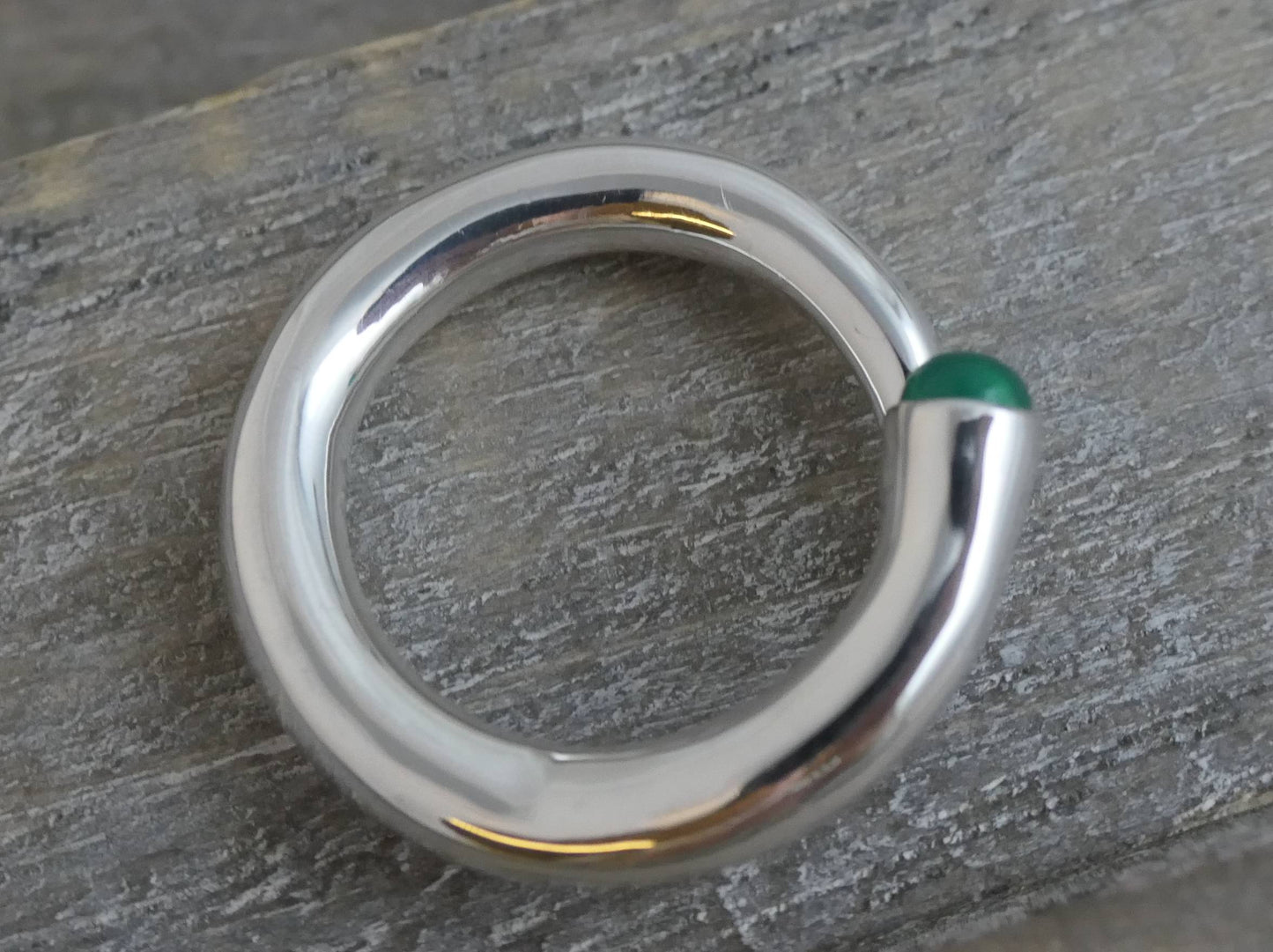 Green Chalcedony Swirl Sterling Silver Ring