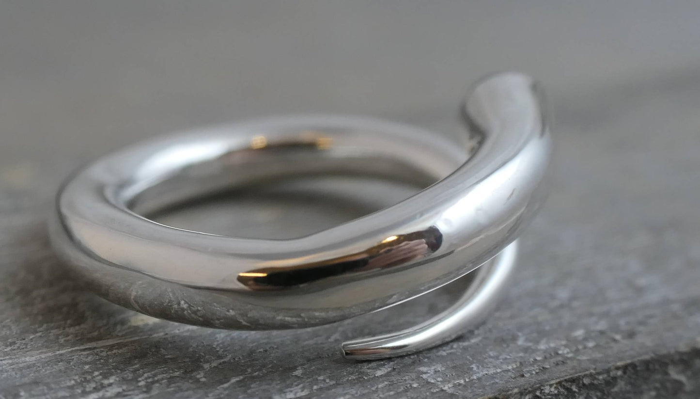 Green Chalcedony Swirl Sterling Silver Ring