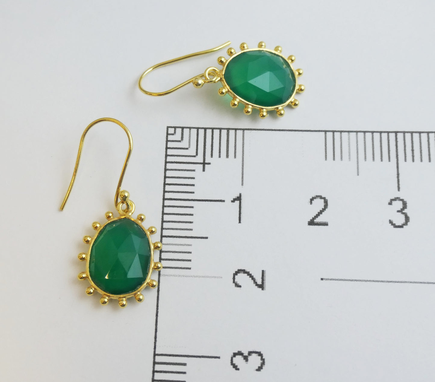 Green Chalcedony Vermeil Drop Earrings