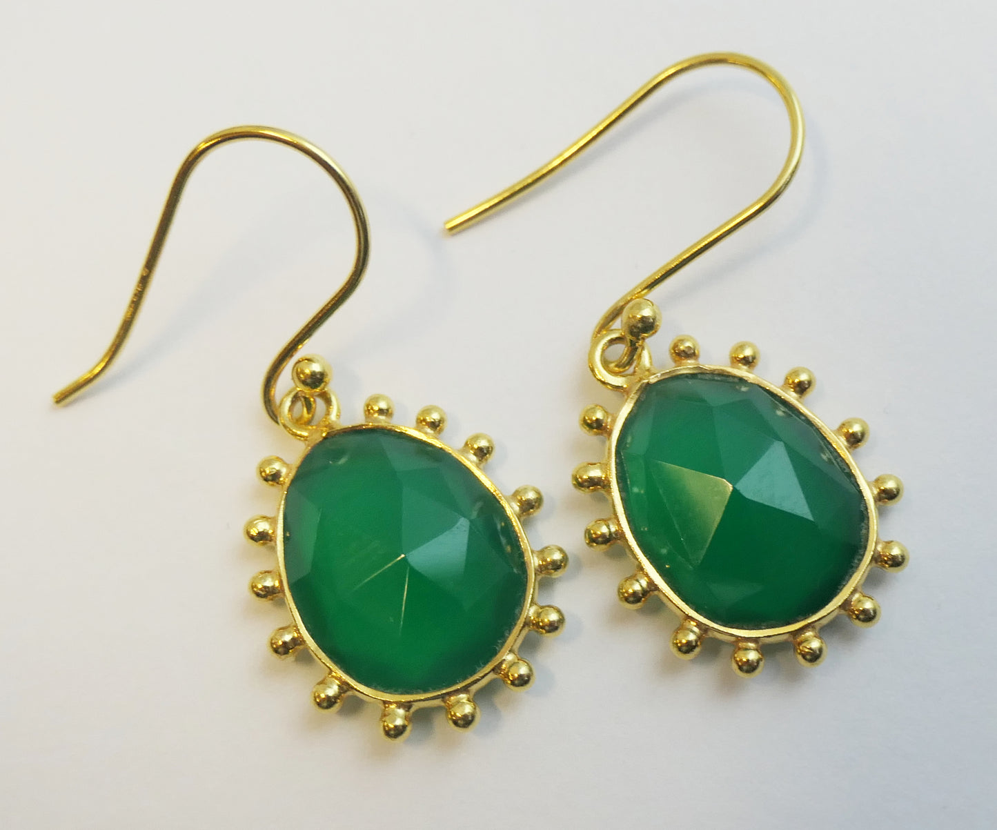 Green Chalcedony Vermeil Drop Earrings