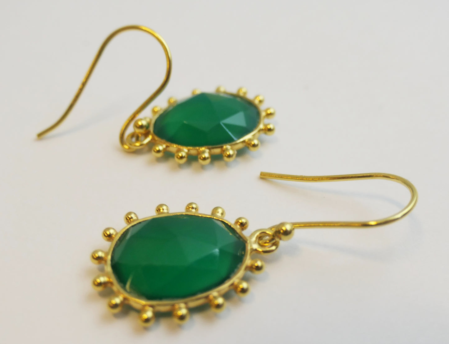 Green Chalcedony Vermeil Drop Earrings