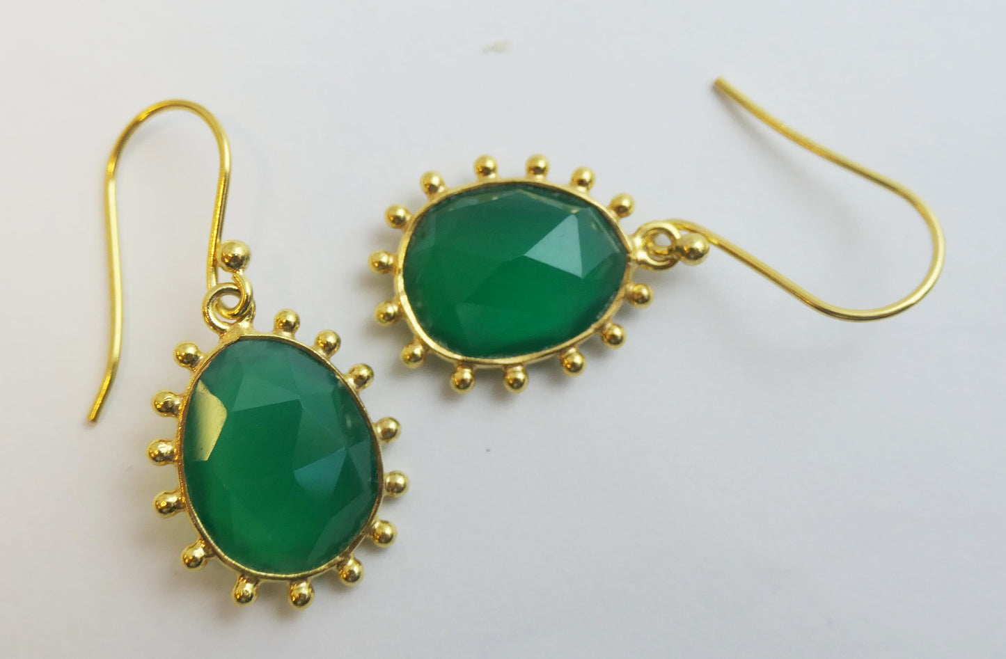 Green Chalcedony Vermeil Drop Earrings