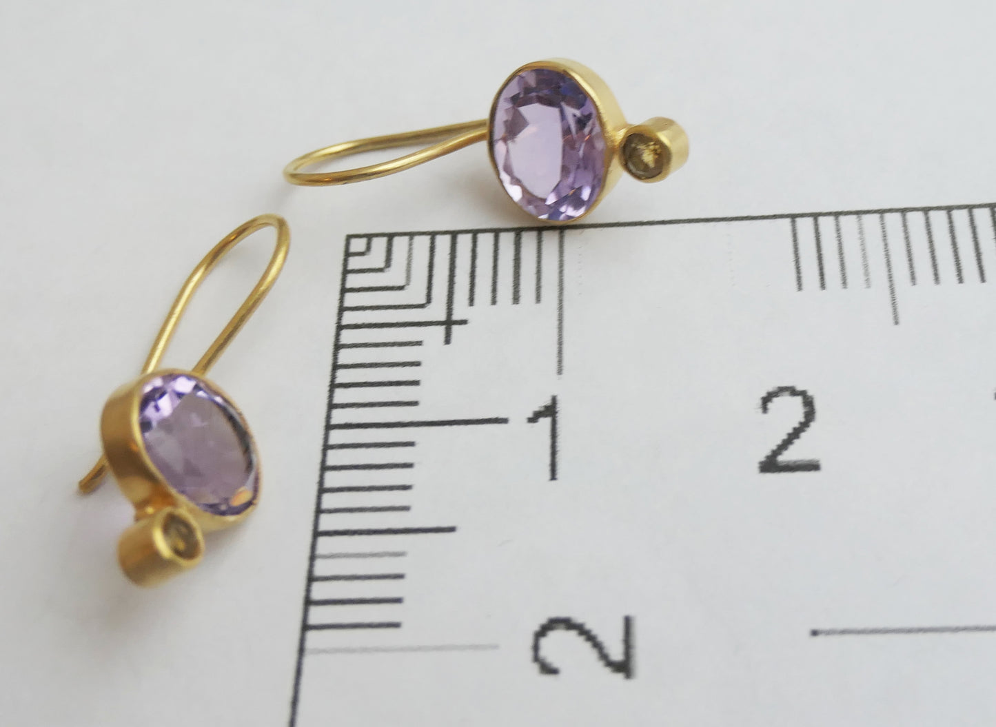 Amethyst and Citrine Vermeil Drop Earrings