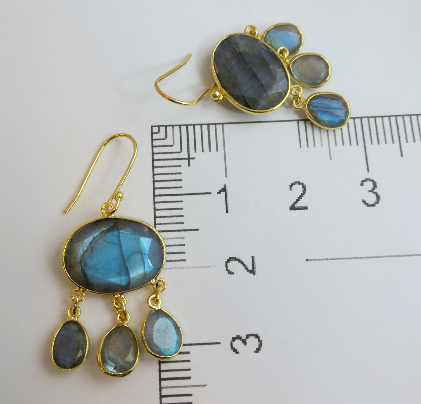 Labradorite Chandelier Vermeil Earrings