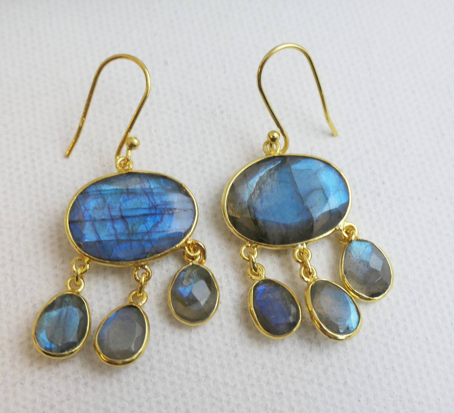 Labradorite Chandelier Vermeil Earrings