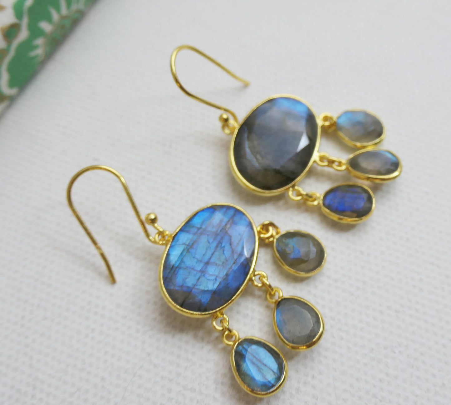 Labradorite Chandelier Vermeil Earrings