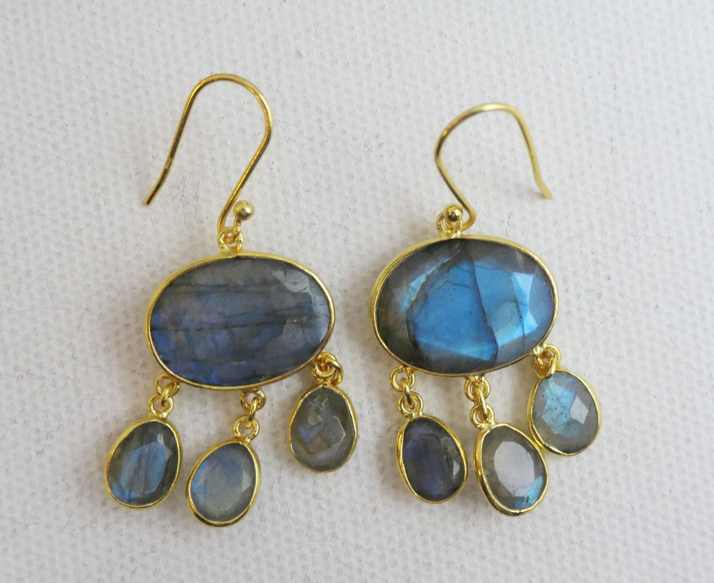 Labradorite Chandelier Vermeil Earrings