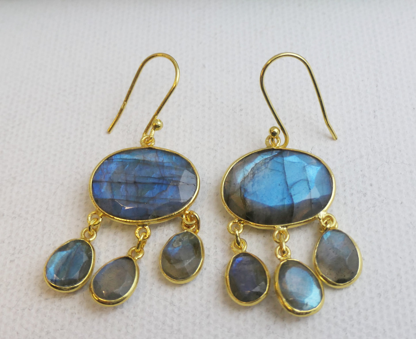 Labradorite Chandelier Vermeil Earrings