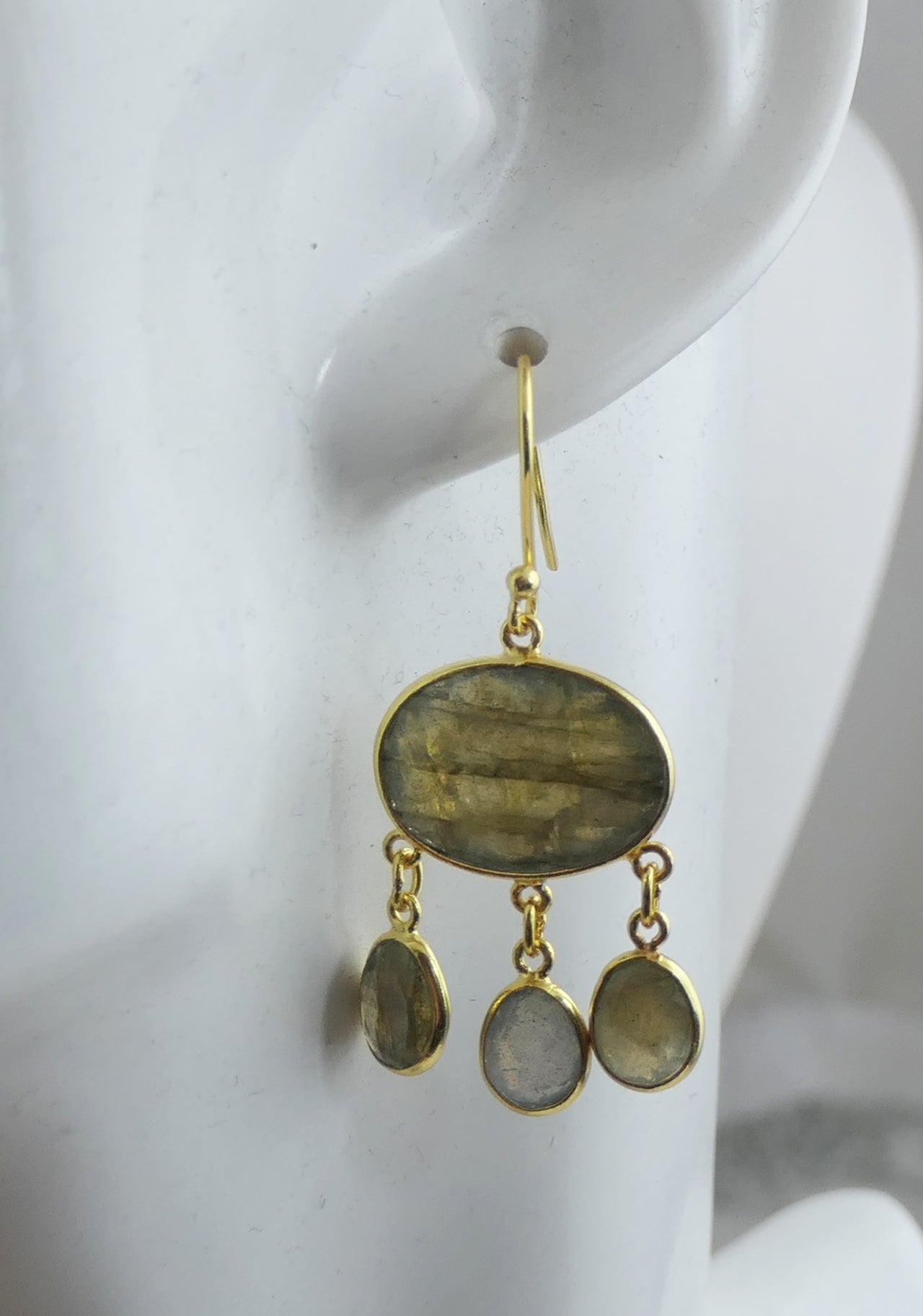 Labradorite Chandelier Vermeil Earrings