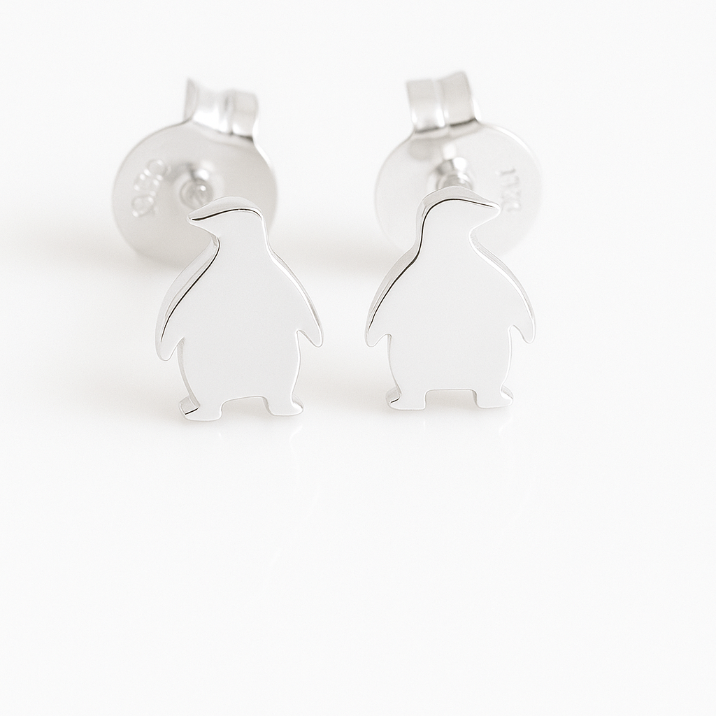Penguin Sterling Silver Stud Earrings