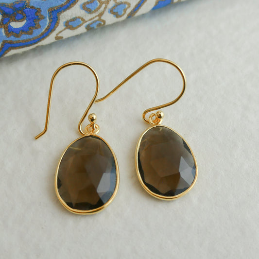 Smoky Quartz Vermeil Drop Earrings