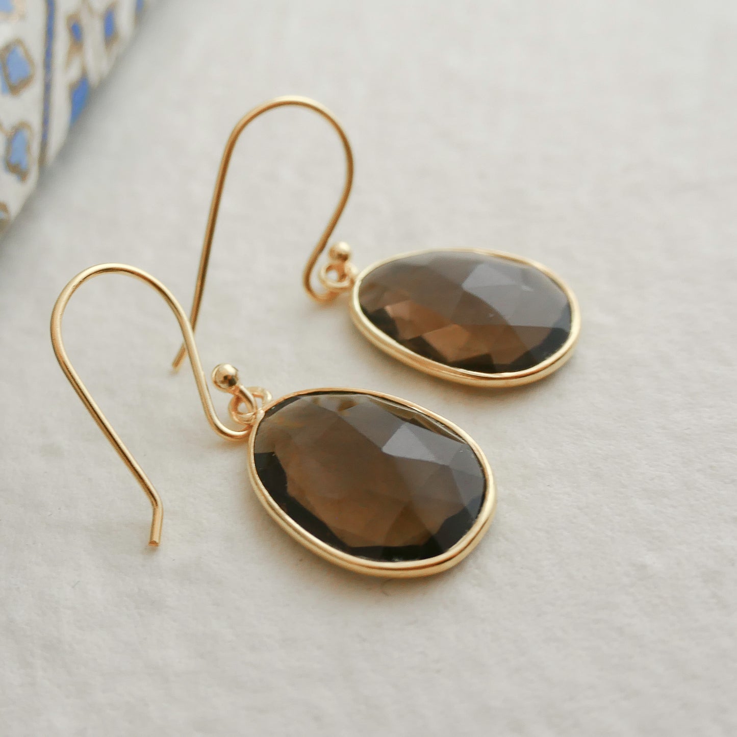 Smoky Quartz Vermeil Drop Earrings