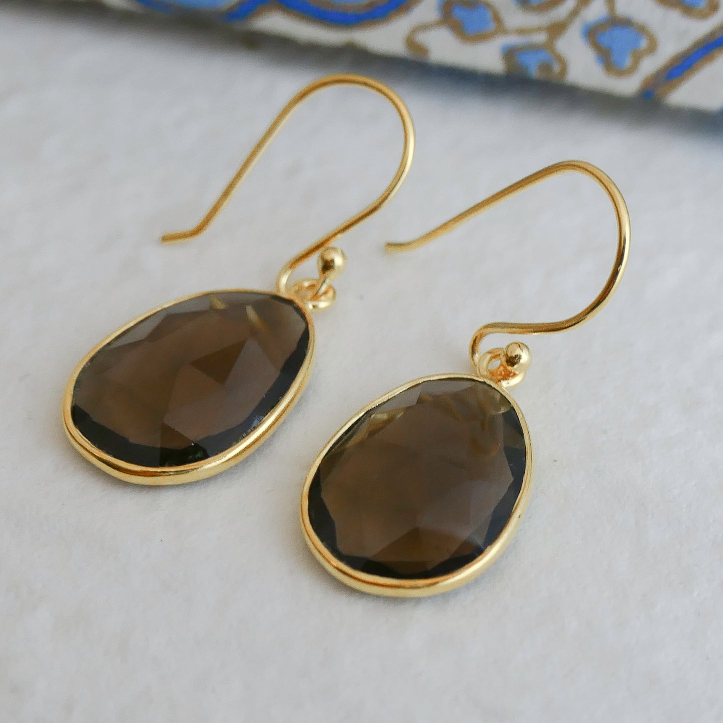 Smoky Quartz Vermeil Drop Earrings