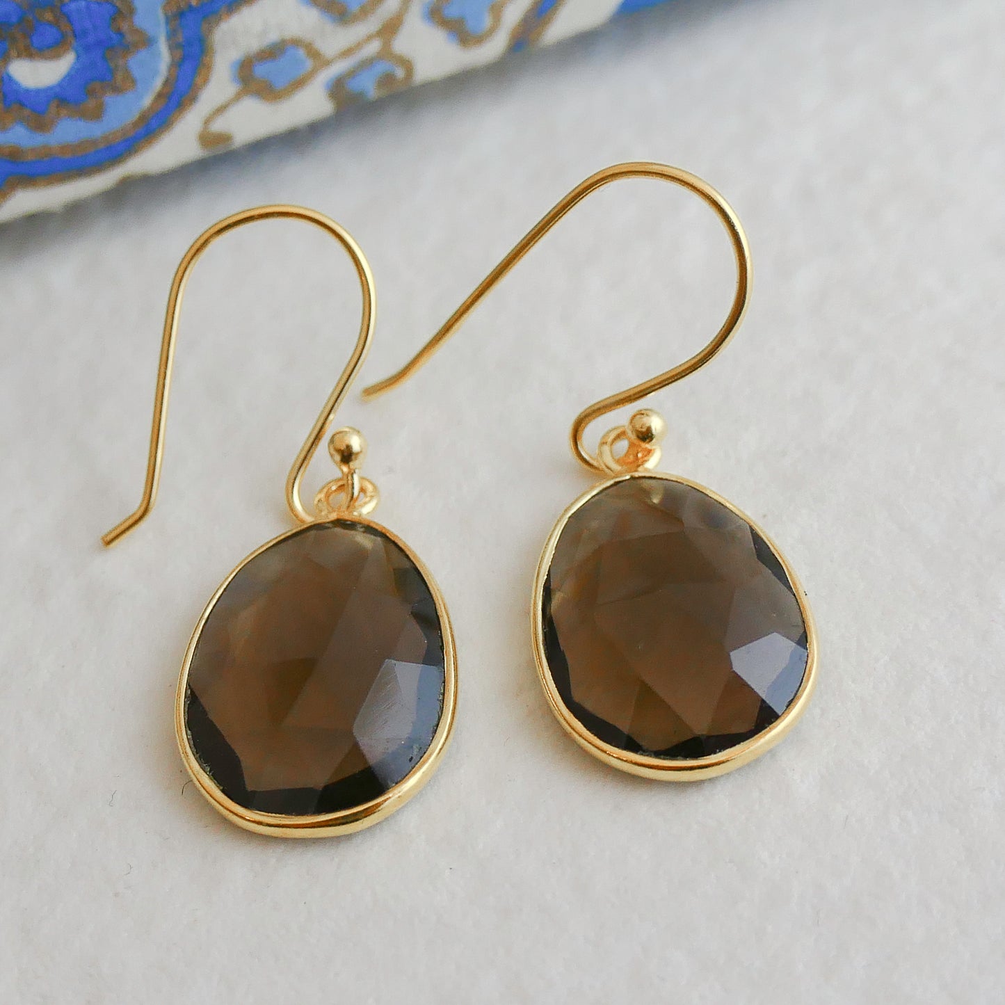Smoky Quartz Vermeil Drop Earrings
