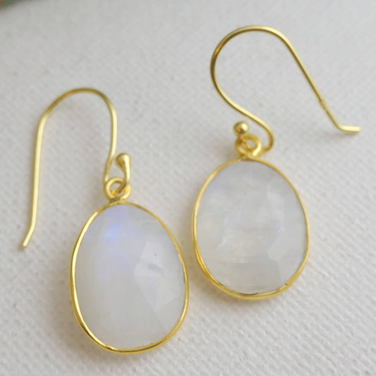 Moonstone Vermeil Drop Earrings