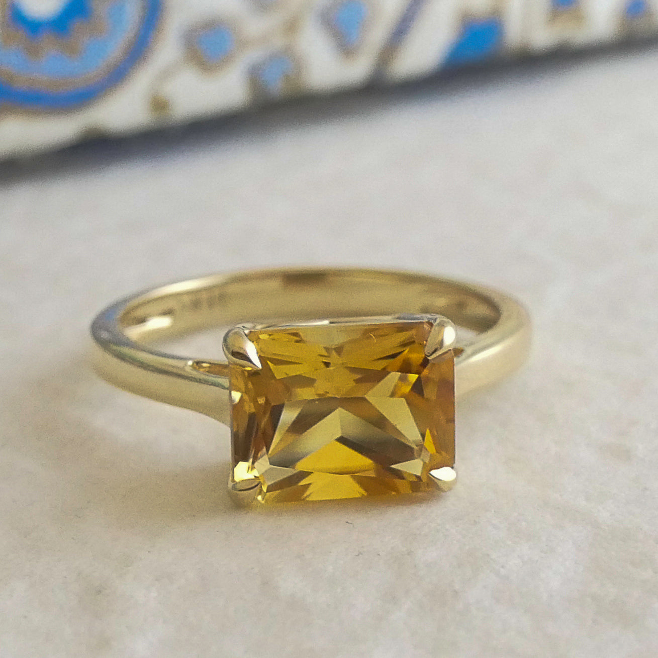 Citrine Baguette 14kt Yellow Gold Ring - Size 7