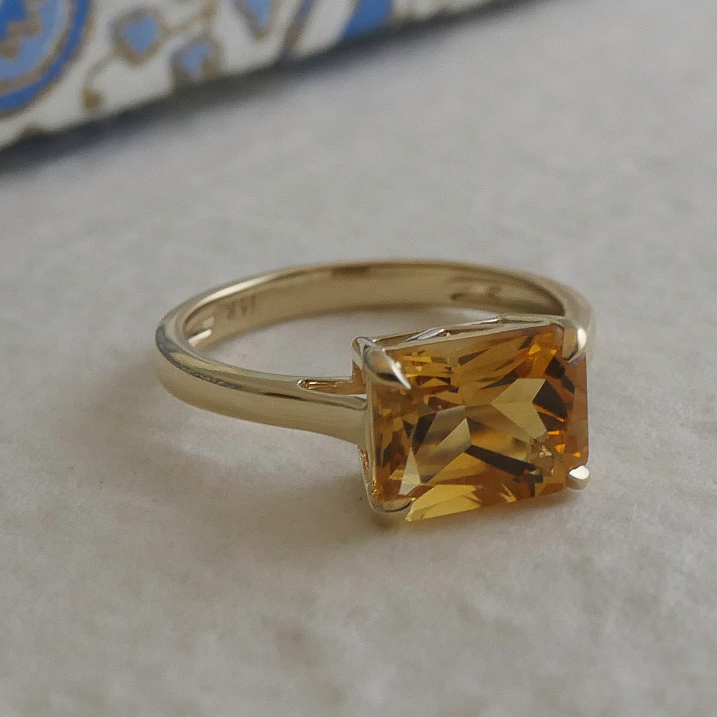Citrine Baguette 14kt Yellow Gold Ring - Size 7
