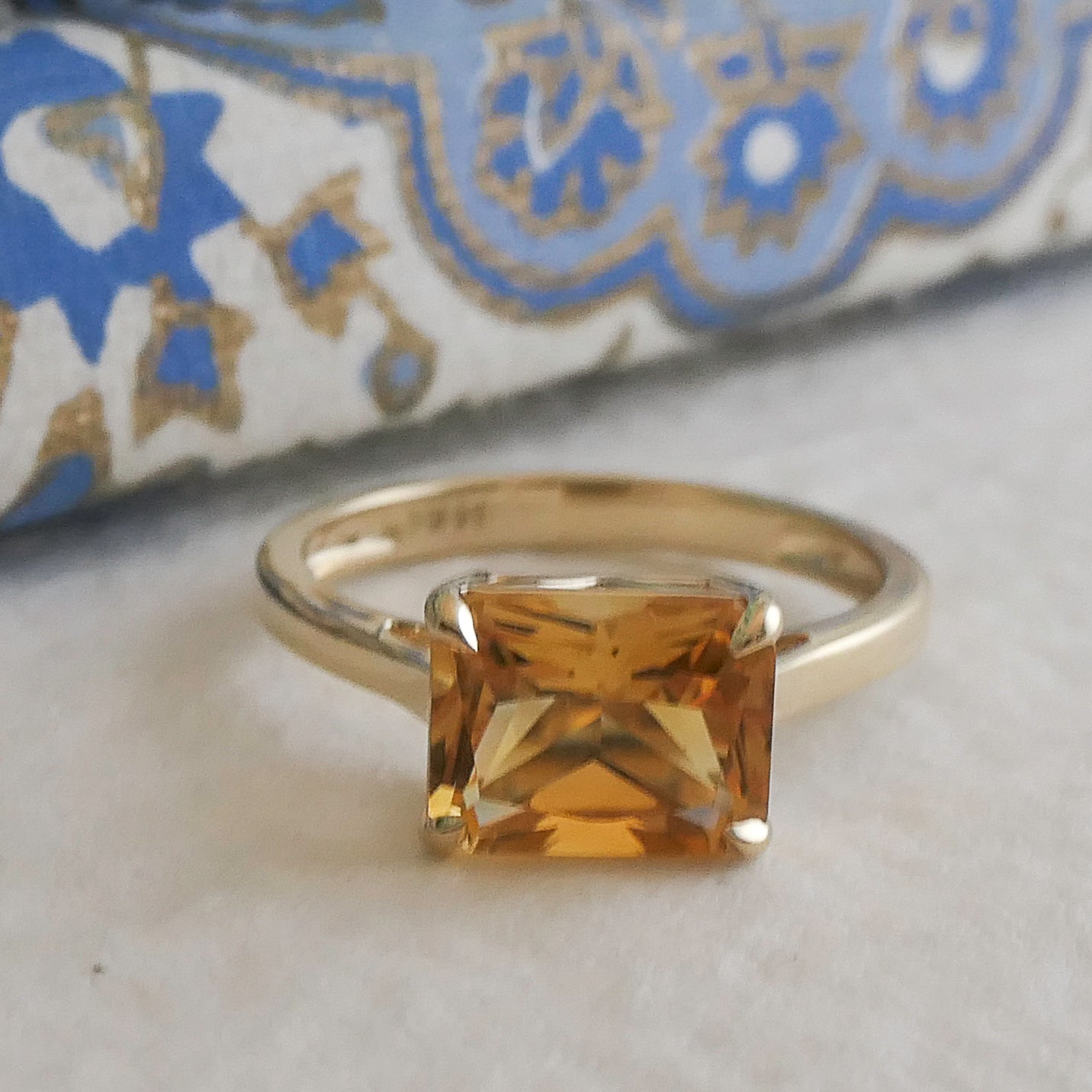 Citrine Baguette 14kt Yellow Gold Ring - Size 7