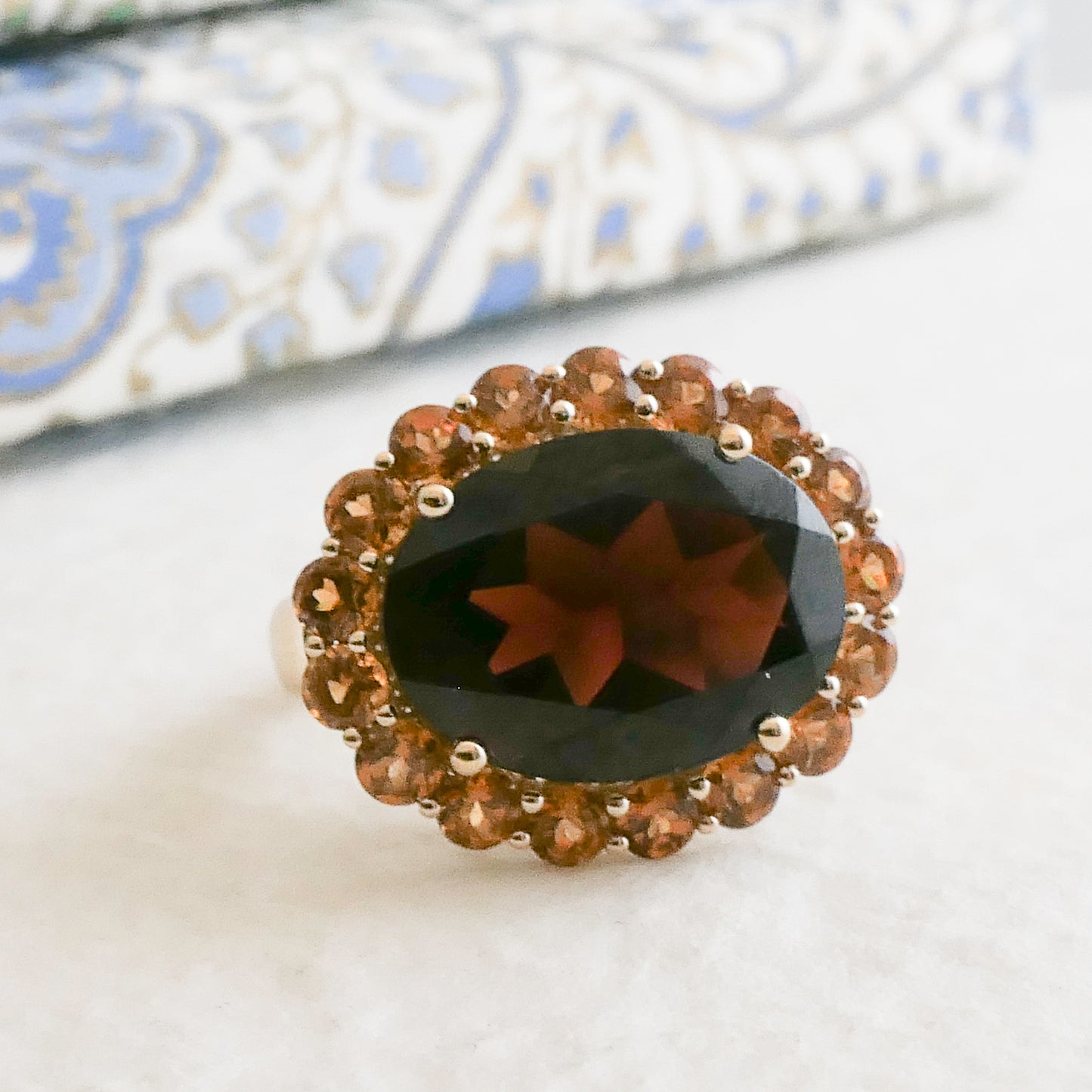 Garnet 14kt Yellow Gold Cocktail Ring - Size 8