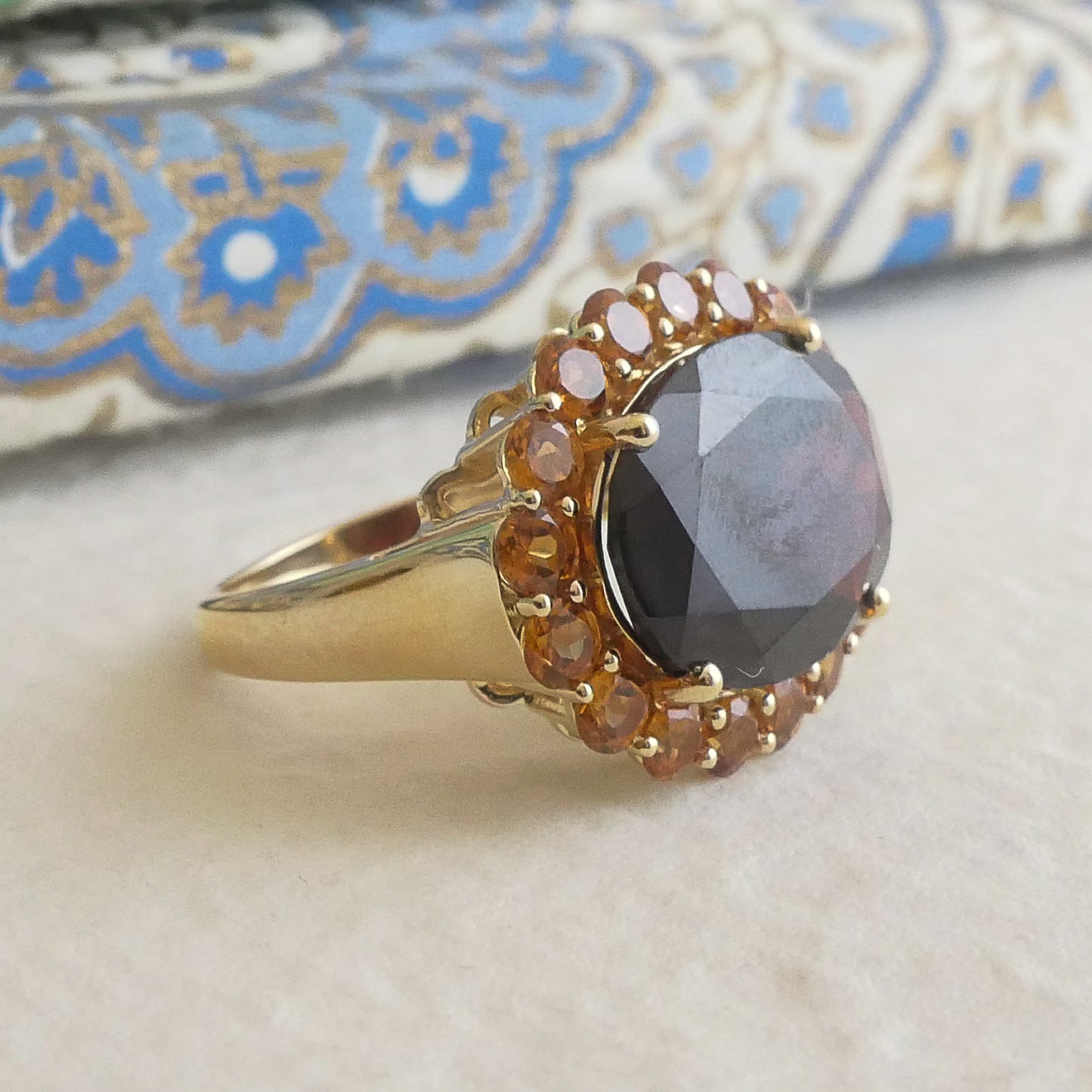 Garnet 14kt Yellow Gold Cocktail Ring - Size 8