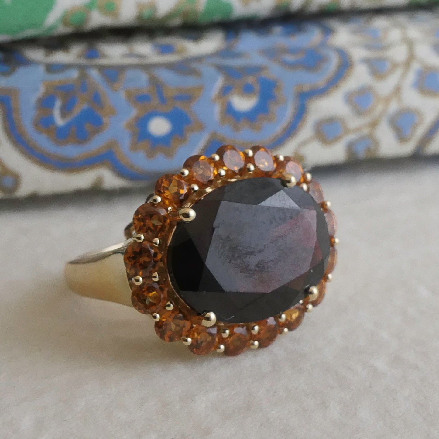 Garnet 14kt Yellow Gold Cocktail Ring - Size 8