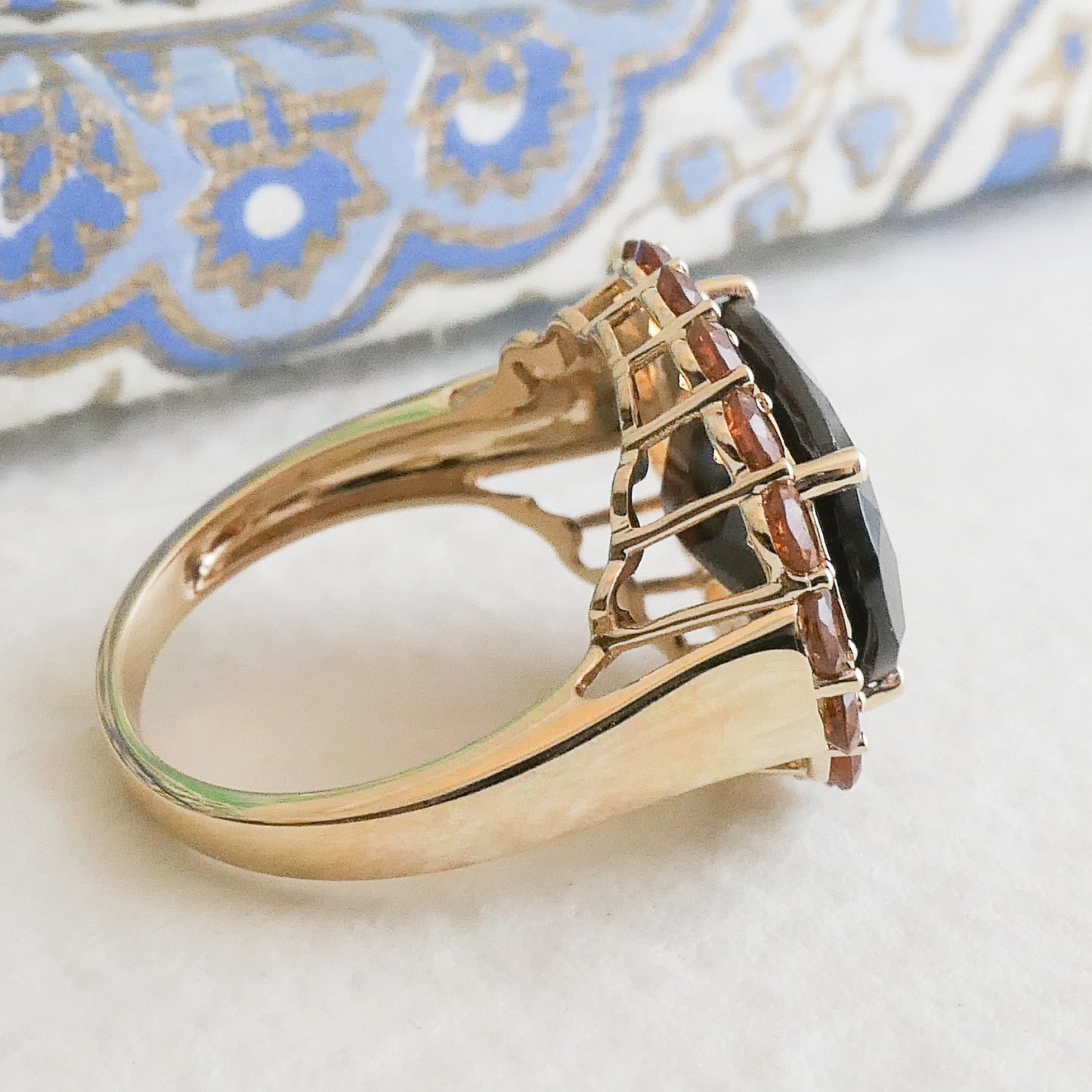 Garnet 14kt Yellow Gold Cocktail Ring - Size 8