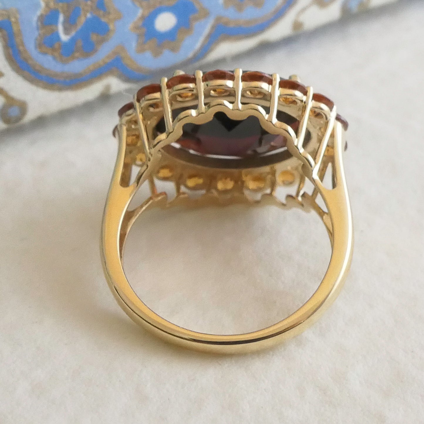 Garnet 14kt Yellow Gold Cocktail Ring - Size 8
