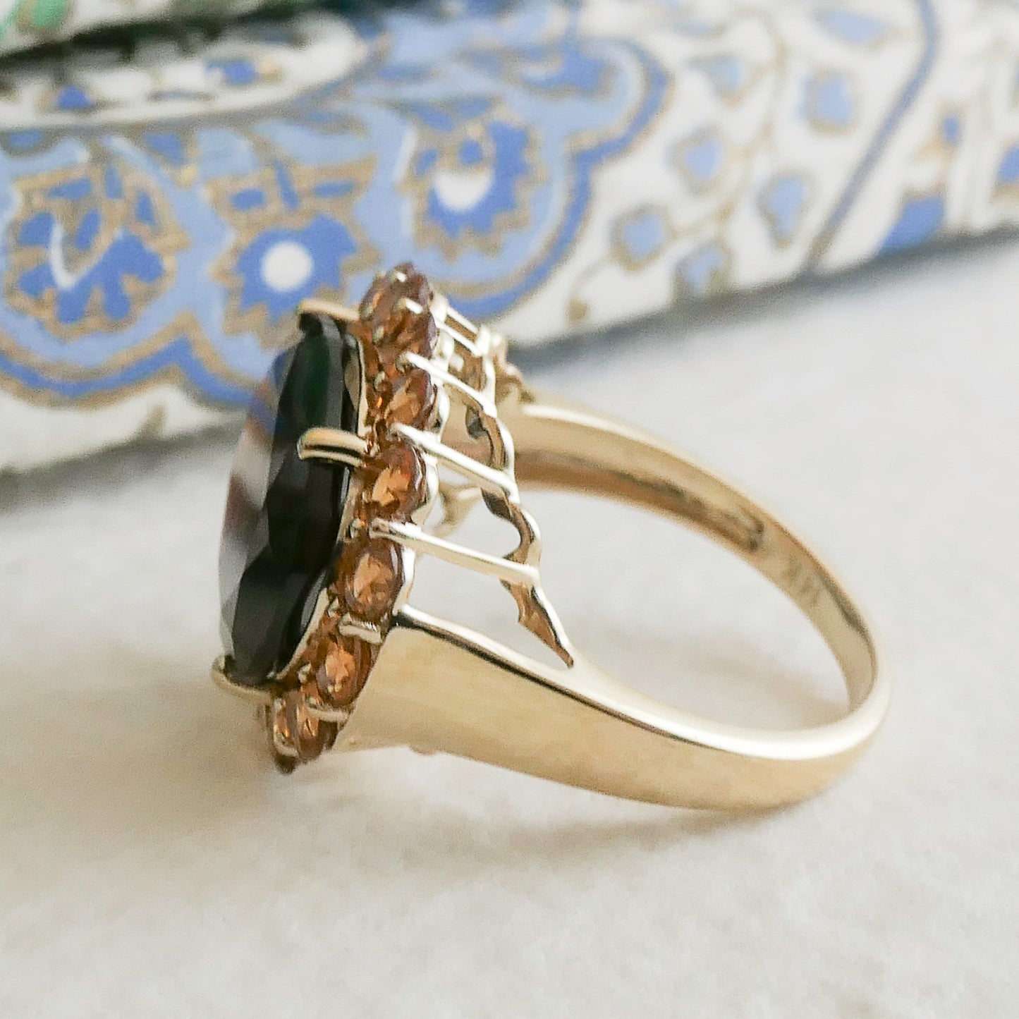 Garnet 14kt Yellow Gold Cocktail Ring - Size 8