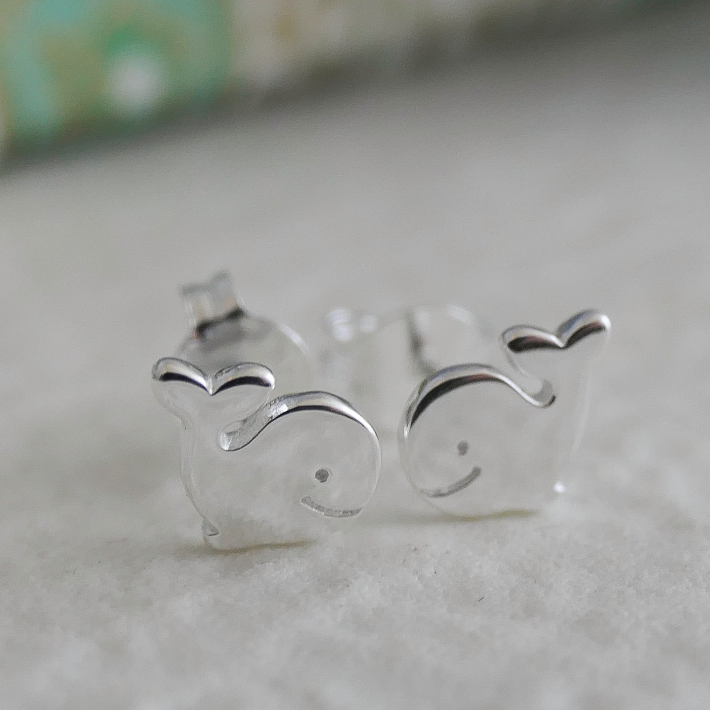 Whale Sterling Silver Stud Earrings