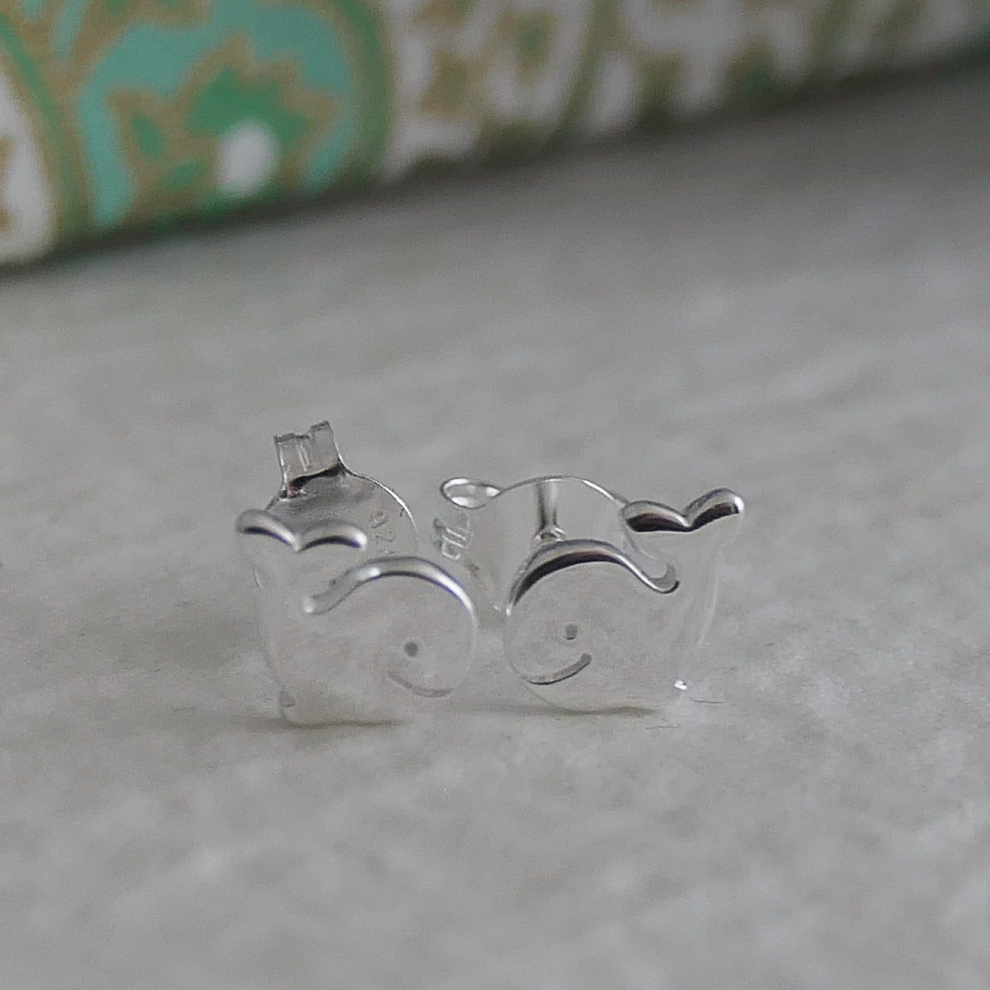 Whale Sterling Silver Stud Earrings