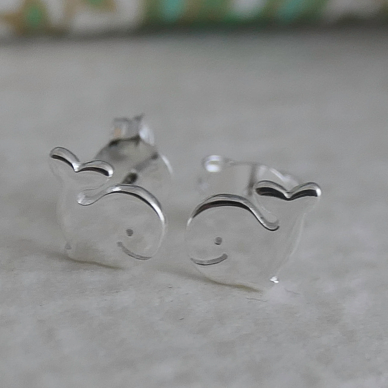 Whale Sterling Silver Stud Earrings