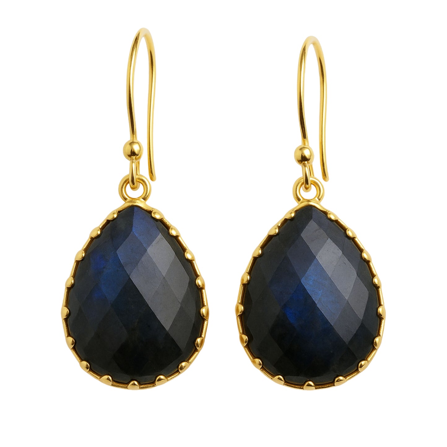 Labradorite 12x16 Vermeil Drop Earrings