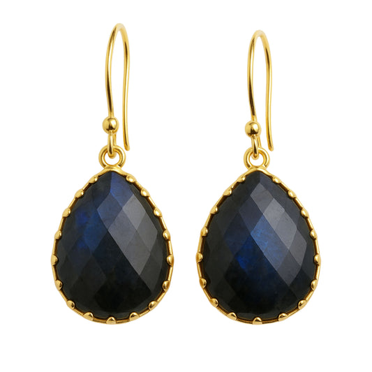 Labradorite 12x16 Vermeil Drop Earrings