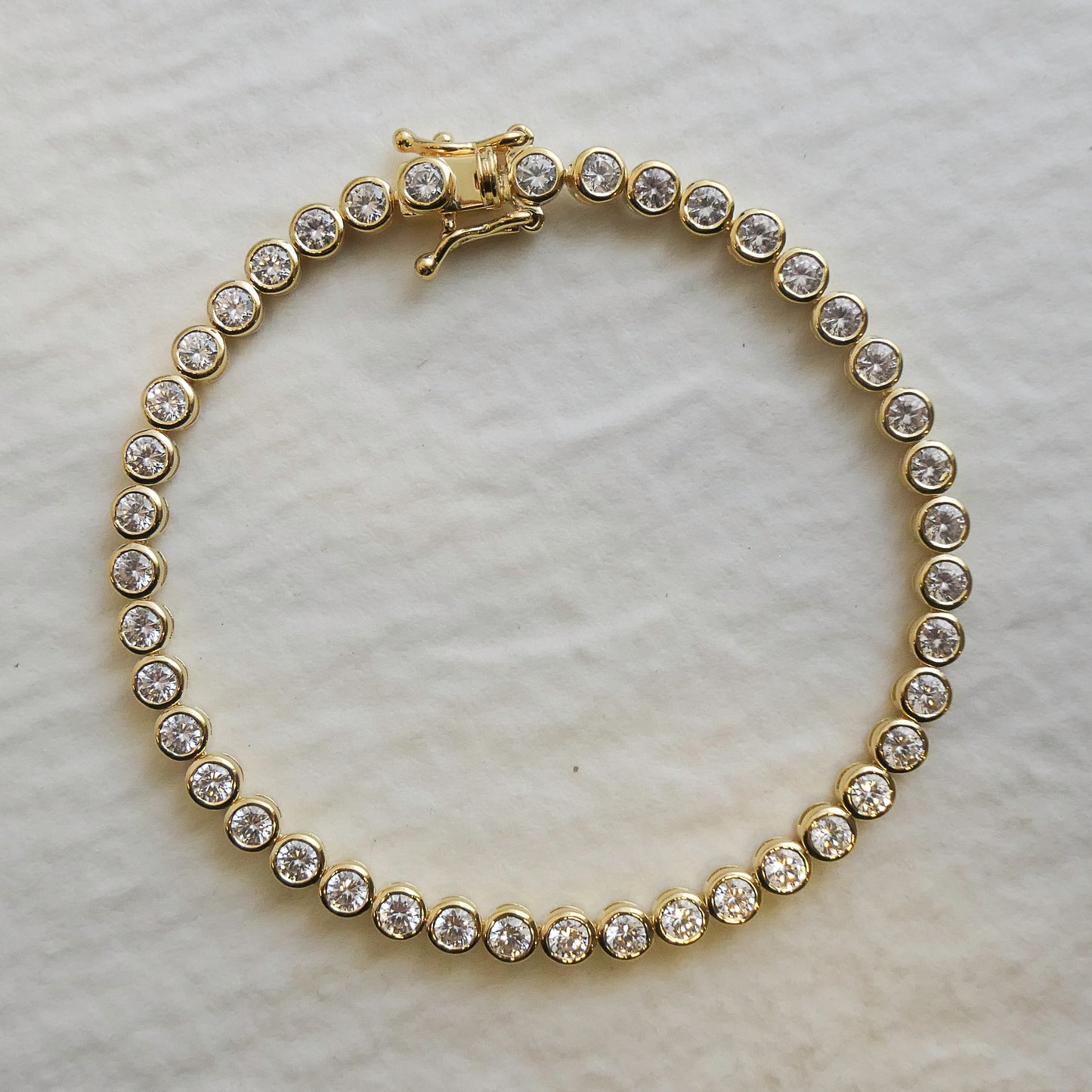 Tennis Bracelet with Zircon in Gold Plated Sterling Silver - 7 inches