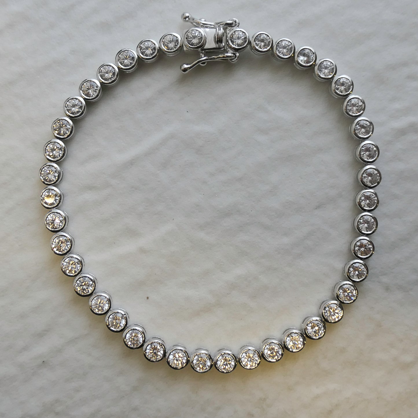 Tennis Bracelet with Zircon in Sterling Silver - 7 inches