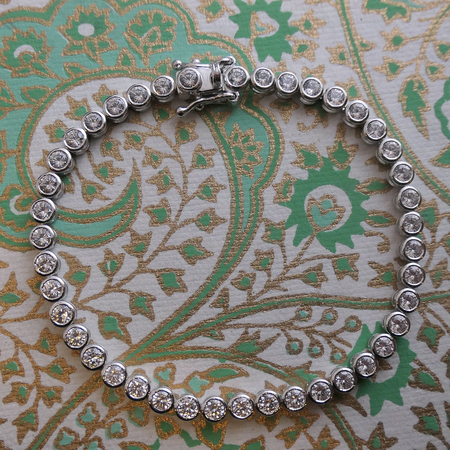 Tennis Bracelet with Zircon in Sterling Silver - 7 inches