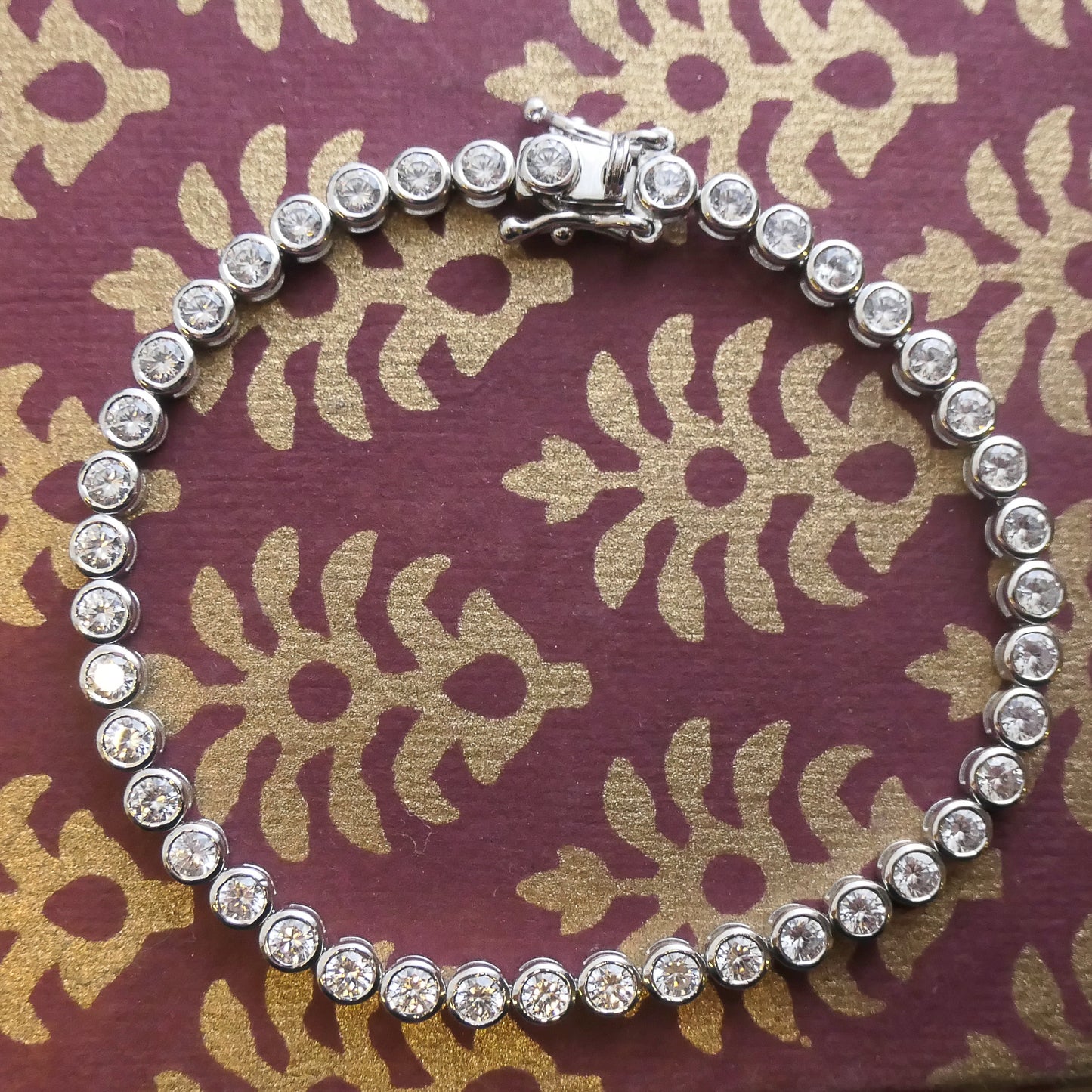 Tennis Bracelet with Zircon in Sterling Silver - 7 inches