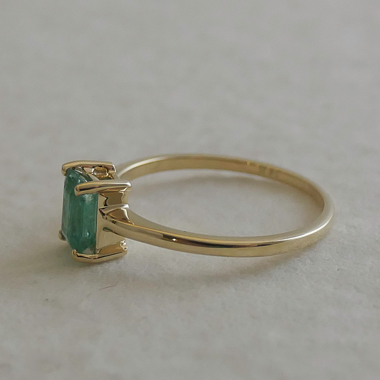 Emerald Baguette 14kt Yellow Gold Ring Size 7