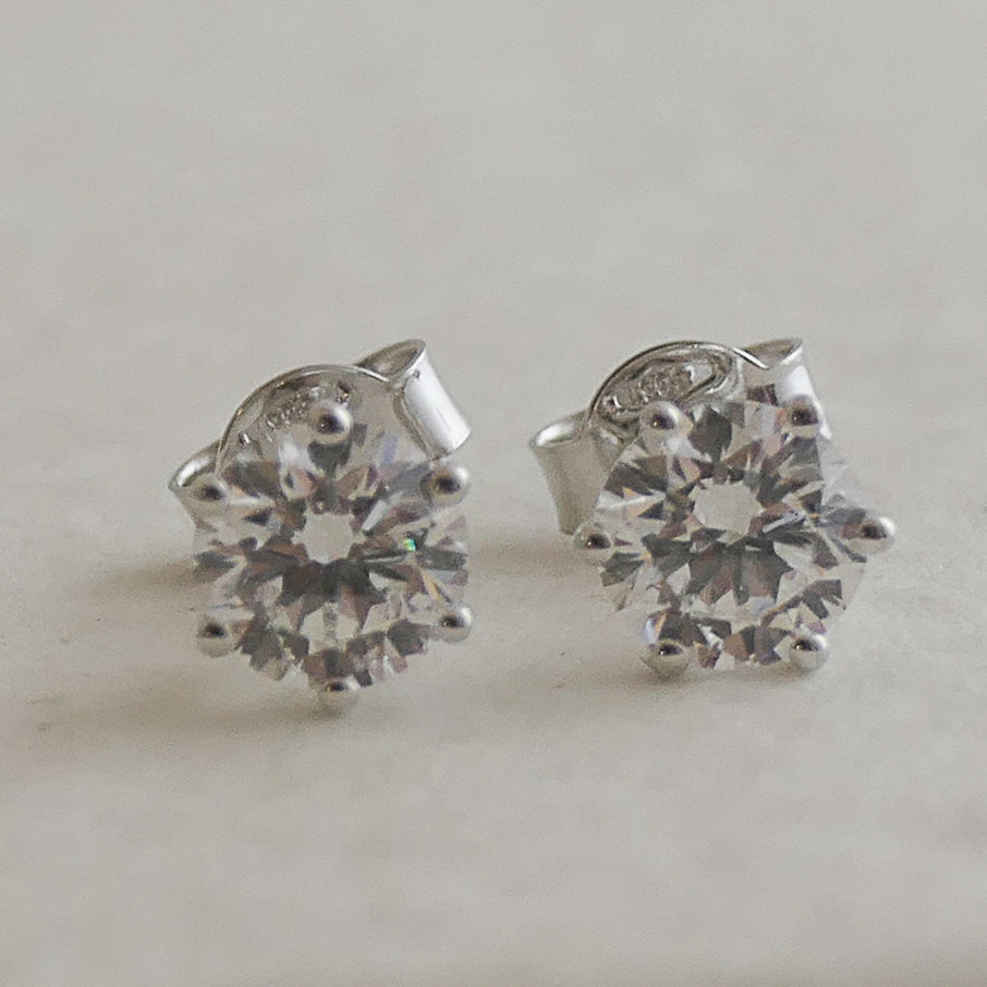 1 Carat Lab Grown Diamond Stud Earrings – D/VVS1 – 14K White Gold – IGI Report
