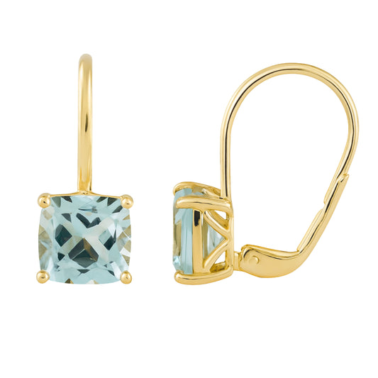 Blue Topaz Gold Vermeil Leverback Earrings