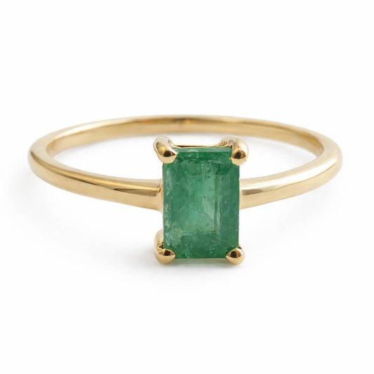 Emerald Baguette 14kt Yellow Gold Ring Size 7