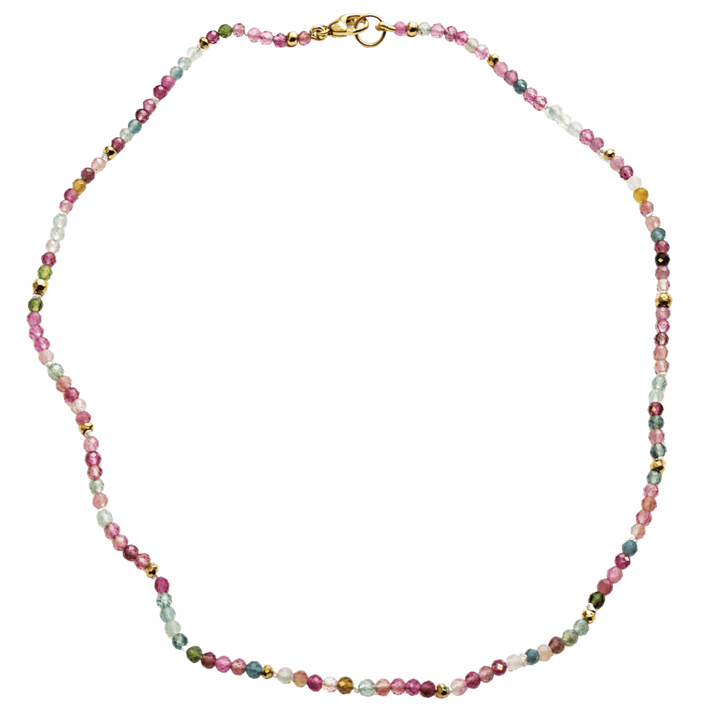 Tourmaline Natural Gemstone Beaded Necklace 42cm