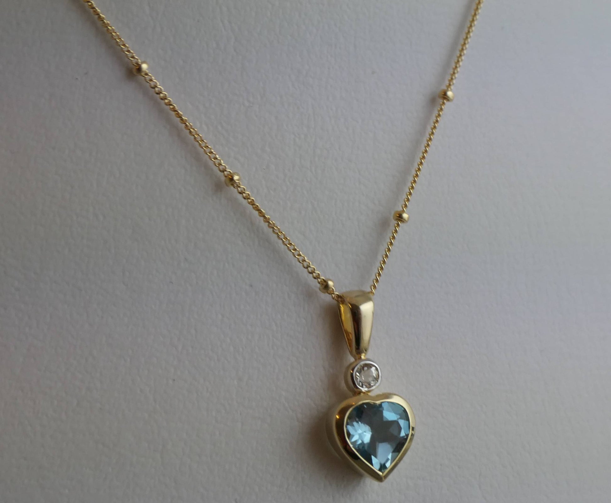 Blue Topaz and Zircon Heart Vermeil Necklace – Sophia Rose Jewellery